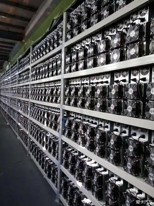 Close-up of a powerful mining rig