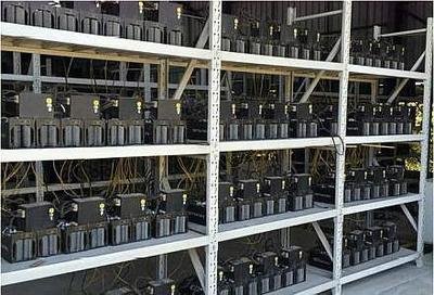 Mining farm operation showcasing multiple mining rig setups